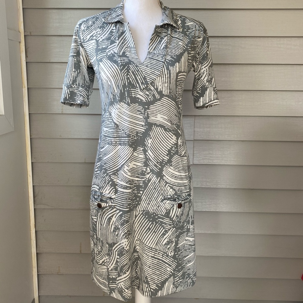 ✨TORI RICHARD Safari Swirl Shirt Dress Collar